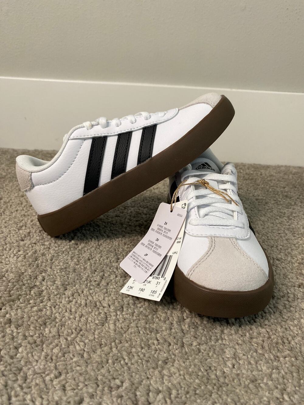New Adidas VL Court 2.0 Kids Sneakers Size 12.5K